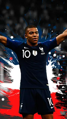 Скачать обои Kylian Mbappe Paint Splash Art картинки