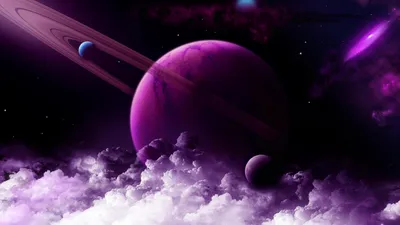 Обои Сатурн, планета, Saturn, planet, purple, 4k, Космос #16672 картинки