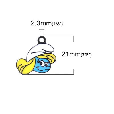 Подвеска Смурфик Сказочный Герой Девочка Эльф Цвет Чёрный Белый Жёлтый  Белый, 22 Мм X 21 Мм — Купить Недорого на Bigl.ua (1379725479) картинки