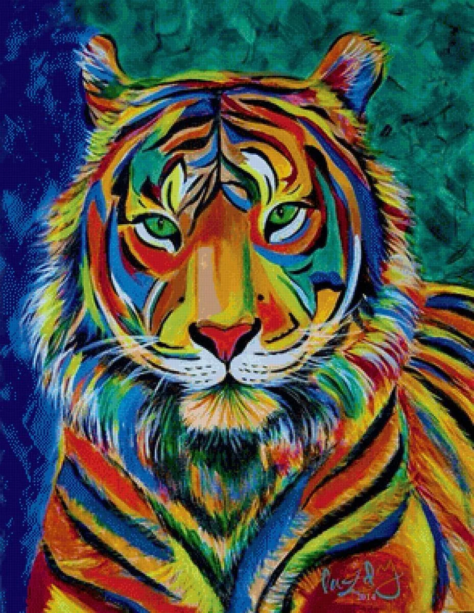 Color art drawing. Разноцветный тигр. Красочный рисунок. Тигр абстракция. Тигр рисунок.