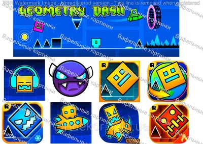 Съедобная картинка компьютерная игра Geometry dash: продажа, цена в  Мелитополе. Кондитерский декор от \ картинки