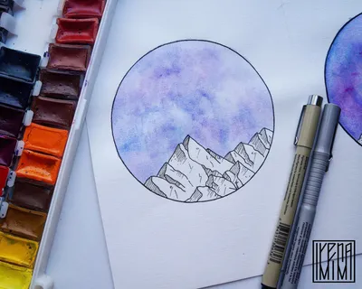 colors art colors watercolor tattoo_art idea idea_tattoo pencil  color_pencil ink light акварель рисунок горы mountains | Рисунок горы,  Рисунки-каракули, Рисование картинки