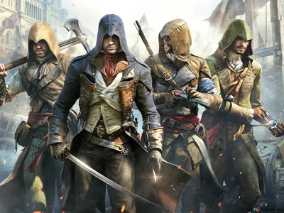 Assassin's Creed Unity - Команда ассасинов 2K загрузка обоев картинки