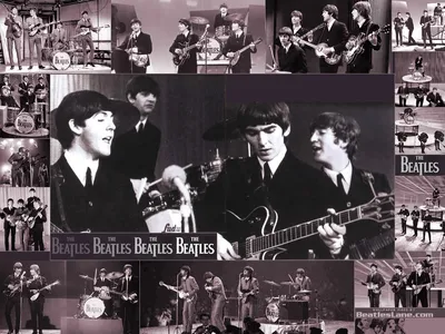 Скачать обои The Beatles в монохроме картинки