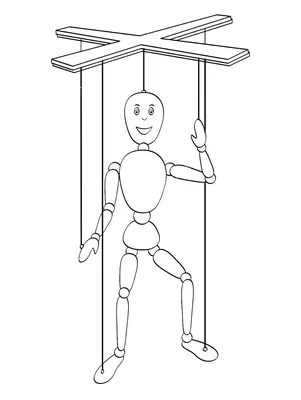 Марионетка раскраска - 76 фото картинки