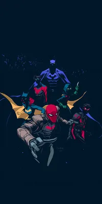 Batfamily, Робин, красный колпак, произведение искусства, 1080x2160 Обои | Обои комиксов Dc, Комиксы Dc, Искусство Бэтмена картинки