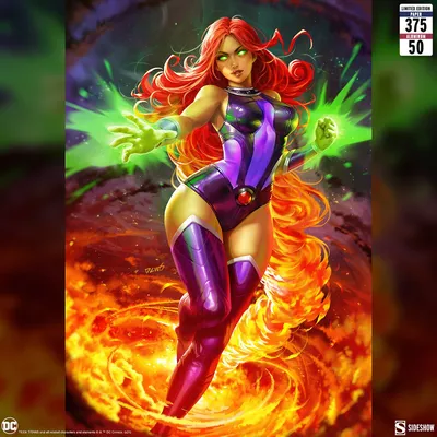 DCWJ Деррик Чу в Твиттере: «Предстоящий арт-принт Starfire для Sideshow Collectibles Sideshow Art Prints было весело, а также сложно рисовать ее волосы. Если кто-то заинтересован в этом, пожалуйста, картинки