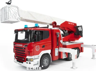 Пожарная машина Bruder Scania R-series с лестницей М1:16 (03590) купить |  ELMIR - цена, отзывы, характеристики картинки