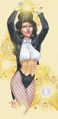 Zatanna Zatara комический персонаж девушка магия прекрасная красота брюнетка wallpaper | 9900x5569 | 529502 | обоиUP картинки