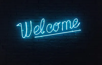 Обои неон, welcome, neon картинки на рабочий стол, раздел интерьер - скачать картинки