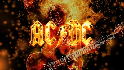 человек играет на гитаре на сцене, AC/DC, Ангус Янг HD wallpaper | Обои Блики картинки