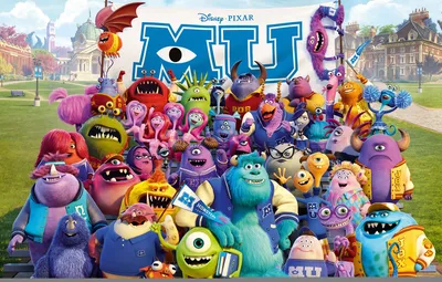 Обои мультфильм, монстры, компания, студенты, Академия монстров, Monsters  University, Inc., Корпорация монстров, Университет монстров, Monsters  картинки на рабочий стол, раздел фильмы - скачать картинки