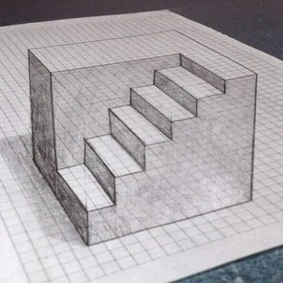 Объемные рисунки карандашом по клеточкам - 80 фото картинки