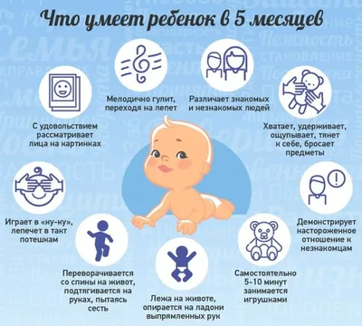 Что умеет и должен уметь ребенок в 5 месяцев картинки