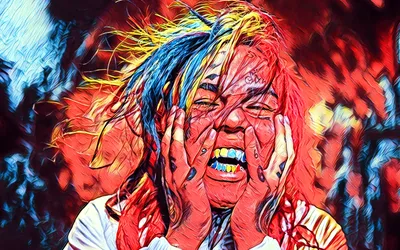 Скачать обои 6IX9INE, fan art, 4k, american rapper, portrait, music stars,  Tekashi69, Daniel Hernandez, Tekashi69 4K, american celebrity, Tekashi,  6IX9INE 4K для монитора с разрешением 3840x2400. Картинки на рабочий стол картинки