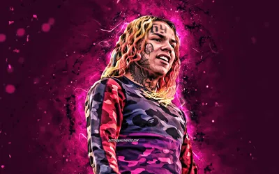 Скачать обои 6IX9INE, 4k, american rapper, purple neon lights, music stars,  Tekashi69, Daniel Hernandez, creative, 3D 6IX9INE, american celebrity,  Tekashi, 6IX9INE 4K для монитора с разрешением 3840x2400. Картинки на  рабочий стол картинки