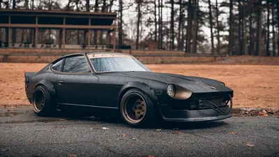 Обои для рабочего стола Datsun JDM 240Z Черный авто 1366x768 картинки