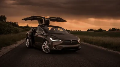 Обои 4k Tesla Model X передние обои картинки