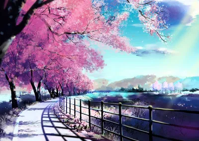 Фон «сакура» для фотошопа | Anime scenery, Spring painting, Ghibli artwork картинки