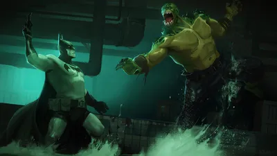 357485 Batman Vs Killer Croc Art 4k - Rare Gallery HD Wallpapers картинки