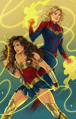 WonderWoman #CaptainMarvel #DC #Marvel #GirlPower #Wallpaper | Капитан Марвел, Супергерой, Marvel tumblr картинки