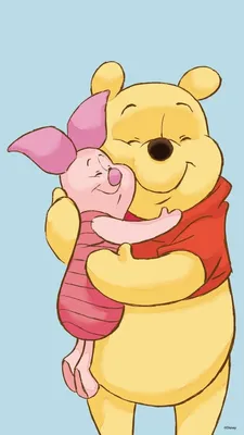 Фото Winnie-the-Pooh / Винни-Пух и Piglet / Пятачок обнимаются, персонажи  мультфильма The New Adventures of Winnie the Pooh / Новые приключения  Винни-Пуха картинки