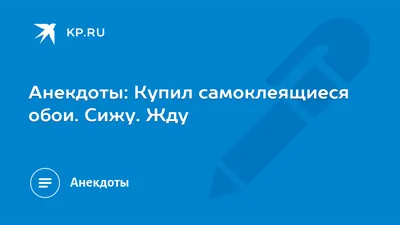 Анекдоты: Купил самоклеящиеся обои. Сижу. Жду - KP.RU картинки