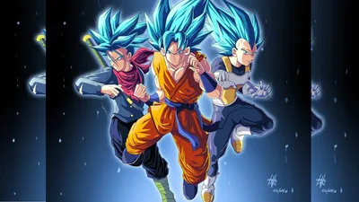 Обои Dragon Ball Z 23 из 49 – Детство Сон Гоку · Стволы, Гоку и Вегета для обоев Super Saiyan картинки