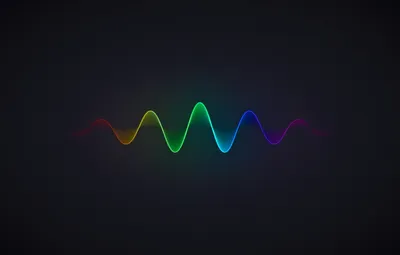 Обои чёрный, волна, цвет, радуга, минимализм, линия, minimal, звук,  rainbow, black, sound, line, color, wave, тёмный фон, dark background  картинки на рабочий стол, раздел абстракции - скачать картинки