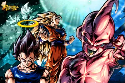 Dragon Ball Z Legends Плакат Буу SSJ 3 Гоку, Вегета 18 дюймов x 12 дюймов Бесплатная доставка | eBay картинки