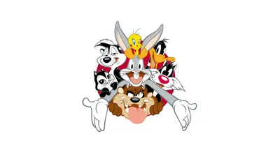 Картинка на рабочий стол весёлые мелодии, bugs bunny, луни тюнз, Looney  tunes, daffy duck 1366 x 768 картинки