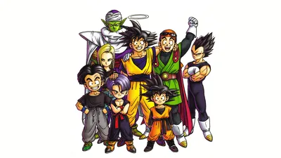 894734 Сон Гохан, Android 18, Сон Гоку, Dragon Ball, Стволы (персонаж), Крилин, Dragon Ball Z, Гохан, простой фон, Вегета, сундуки, Пикколо, Сон Готен - редкая галерея HD обои картинки