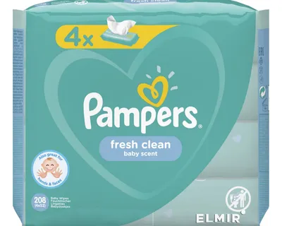 Салфетки влажные для младенцев Pampers Fresh Clean 4 x 52 шт. купить |  ELMIR - цена, отзывы, характеристики картинки