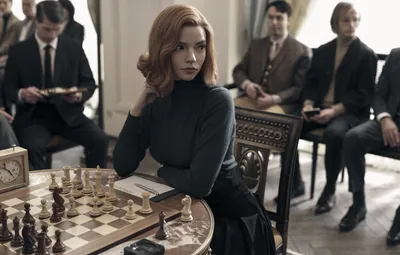 Обои девушка, шахматы, молодая, рыженькая, chess, Аня Тейлор-Джой, Anya  Taylor Joy, Ход королевы, The Queen's Gambit, chess game, staunton картинки  на рабочий стол, раздел игры - скачать картинки