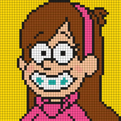Рисование по клеточкам Гравити Фолз Мэйбл | Minecraft pixel art, Pixel art  grid, Pixel art картинки