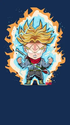 Скачать Симпатичные Chibi Trunks Dragon Ball Z Iphone Обои картинки