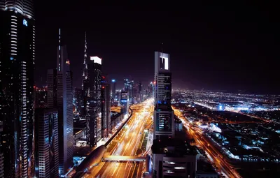 Обои ночь, city, Дубаи, ночной город, Dubai, night, night city картинки на  рабочий стол, раздел город - скачать картинки