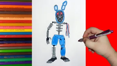 How to draw Ignited Bonnie, FNaF, Как нарисовать игнайт Бонни, ФНаФ -  YouTube картинки