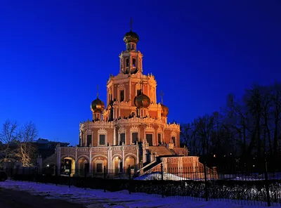 Картинки Москва Россия Храм Покрова Богоматери в Филях храм в ночи картинки