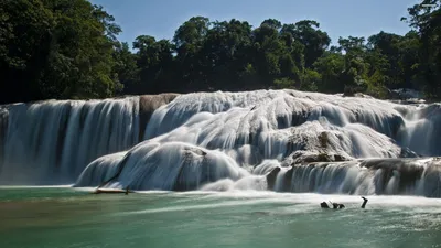 Обои на рабочий стол: Agua Azul, Синие Воды, Мексика, Природа, Водопад -  скачать картинку на ПК бесплатно № 147468 картинки