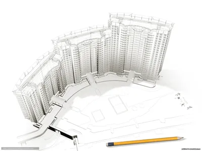 Скачать обои чертеж, здание, проект, высотное здание бесплатно для рабочего  стола в разрешении 1600x1200 — картинка №332957 картинки
