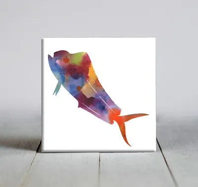 Amazon.com: Dorado Fish Abstract Watercolour Art Декоративная плитка (6 X 6 в рамке): Главная \ u0026 Кухня картинки