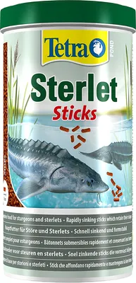 Tetra Pond Sterlet Sticks, полноценный корм для рыб для осетровых и стерляди, быстро тонущие палочки, 1 литр. картинки