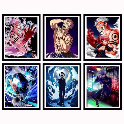 Jujutsu Kaisen Ryomen Sukuna and Satoru Gojo Poster Pictures Anime Prints  Wall Art for Modern Bedroom Living Room Home Decor, 8x10 Inch, Unframed,  Set of 6 : Amazon.de: Home \u0026 Kitchen картинки