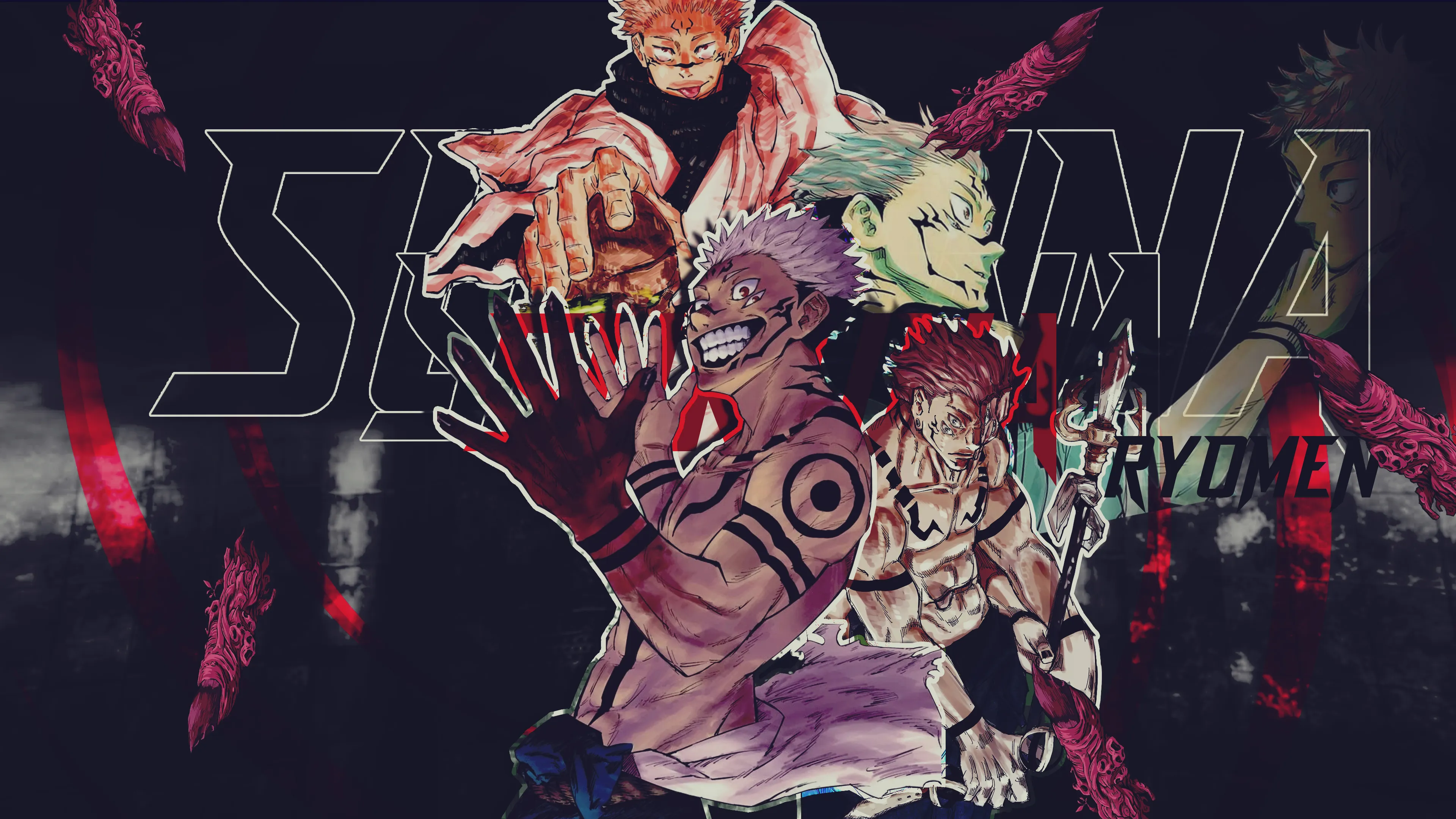 Sukuna wallpaper. Jujutsu Kaisen обои на рабочий стол.
