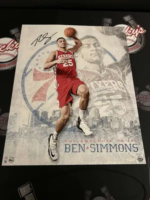 Бен Симмонс Подписал Auto 16x20 Фото Все системы Go Upper Deck UDA COA 76ers | eBay картинки