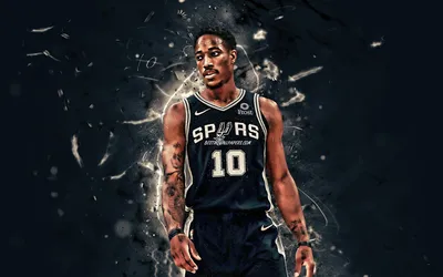 Скачать обои DeMar DeRozan, баскетбольные звезды, NBA, San Antonio Spurs, DeMar Darnell DeRozan, баскетбол, neon lights, DeMar DeRozan Spurs для монитора с разрешением 2880x1800. Высококачественные обои HD картинки картинки