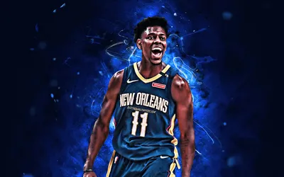 Скачать обои Jrue Holiday, joy, баскетбольные звезды, NBA, New Orleans Pelicans, blue uniform, Jrue Randall Holiday, баскетбол, неоновые огни, креатив для монитора с разрешением 2880x1800. Высококачественные обои HD картинки картинки