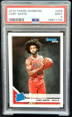 2019 Panini Donruss Chicago Bulls COBY WHITE Баскетбольная карточка ROOKIE PSA 9 НОВАЯ | eBay картинки