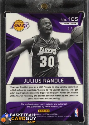 Джулиус Рэндл 2014-15 Panini Spectra Rookie Jersey Autographs Prizms G – парень с баскетбольной карточкой картинки